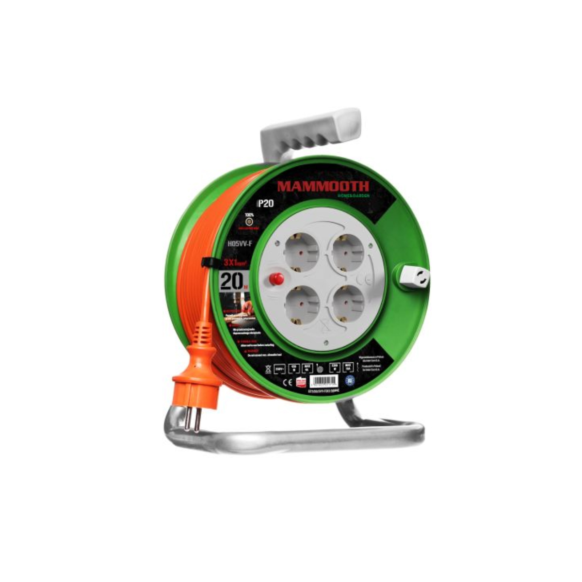 Pikendusjuhe trummlil 20m, 3x1,5mm²