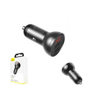 Baseus USB laadija 2 pesaga + voltmeeter 12/24V