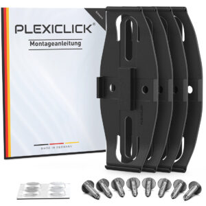 Plexiclick numbrimärgi hoidja 4tk/pk (must)