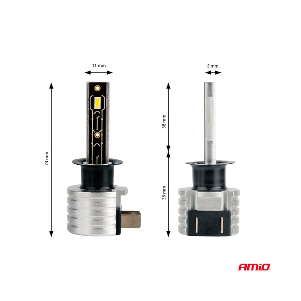 Led pirnid 2tk H-mini H1 12-24V 50W - Pilt 2