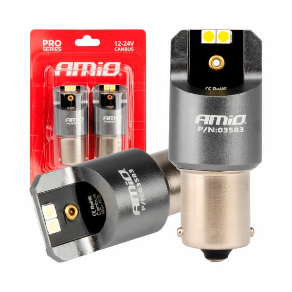 Led pirn 2tk canbus P21W 4X3030SMD valge 12/24V - Pilt 4