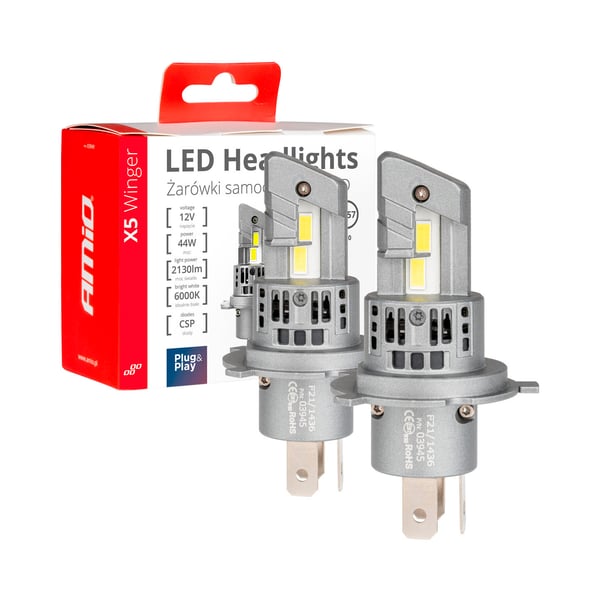Led pirnid 2tk H4 LED esituled 6000K 44 - Pilt 5