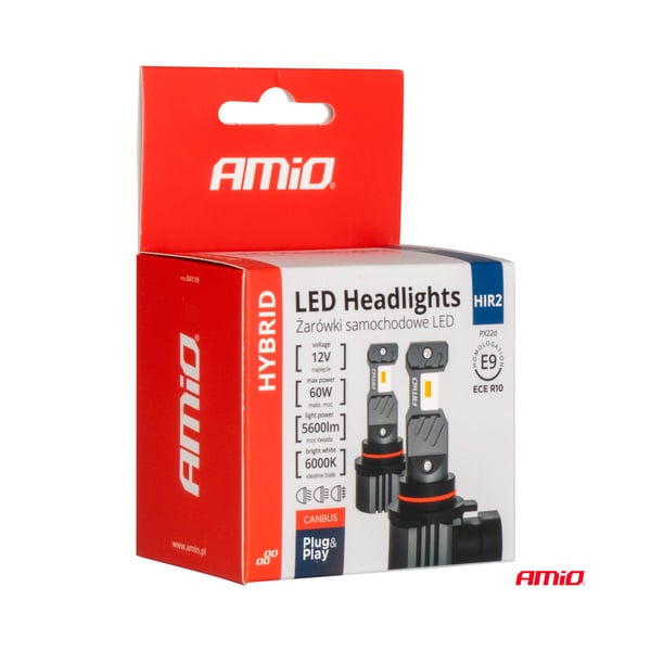 Led pirnid 2tk HIR2 6000K 60W Canbus
