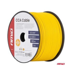 Kaabel 1x1mm2 100m 5A 12/230V kollane