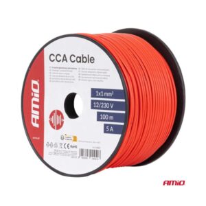 Kaabel 1x1mm2 100m 5A 12/230V punane