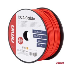 Kaabel 1x1.5mm2 50m 7.5A 12/230V punane