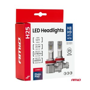LED pirnid 2tkH25 H8/H9/H11/H16 12V 31W
