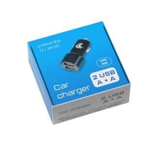 Auto laadija 2 USB pesa 12/24V, 2100Ma